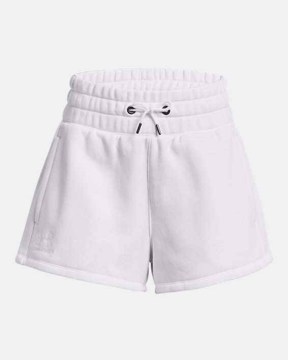 Women's UA Playback Fleece Shorts, White, pdpMainDesktop image number 1